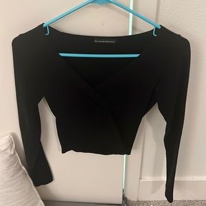 Black V-neck brandy Melville top